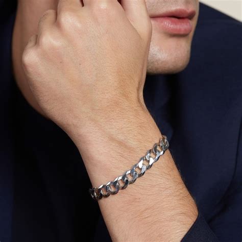 Silver Gents Curb Bracelet