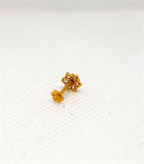 Puregold Flower Shape Nose Pin For Girls Np0102 Pure Gold Jeweller