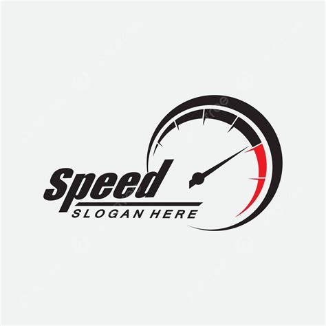 Speed Logo Design With Speedometer Icon And Car Template Vector Red