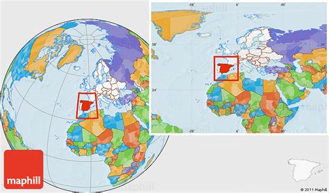Political Location Map Of Spain Highlighted Continent Within The