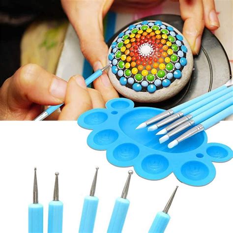 Acheter Peintures Et Pinceaux Pour Mandala Sur Galet Kit D Outils