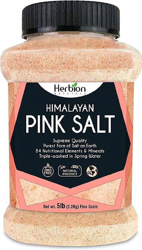 Herbion Himalayan Pink Salt Lb Fine Grain Gmo Free Vegan Kosher