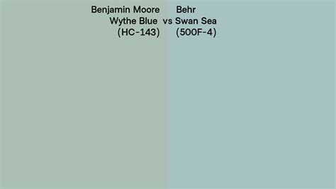 Benjamin Moore Wythe Blue Hc Vs Behr Swan Sea F Side By