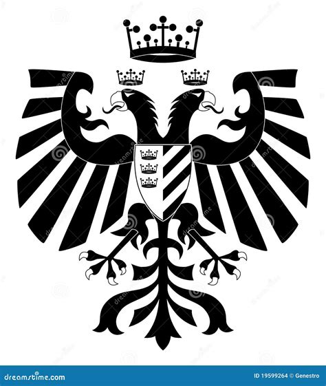 Heraldic Eagle Symbol Or Falcon Bird Isolated Emblem Cartoon Vector