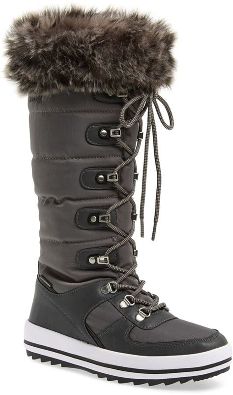 Cougar Vesta Faux Fur Collar Knee High Snow Boot Shopstyle