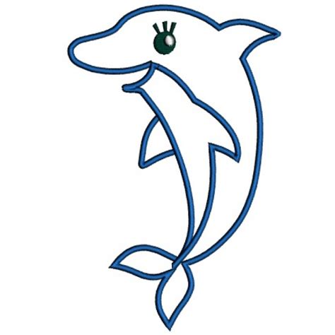 Dolphin Applique Machine Embroidery Design Digitized Pattern