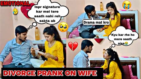 Divorce Prank On Wife She Got Angry And Emotional 😥 Sakshibabaofficial Youtube