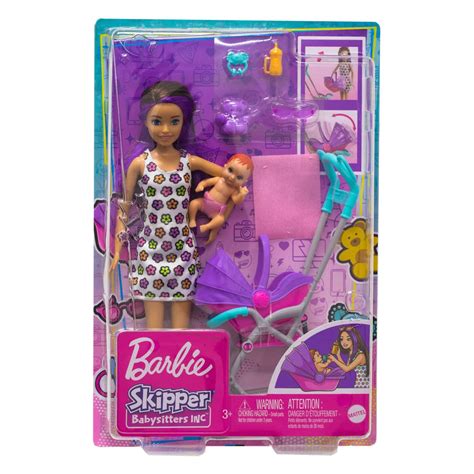 Barbie Skipper Babysitters Inc Doll Playset Purple Pink Stroller