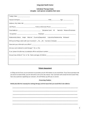 Fillable Online Counseling Intake Form Pdf Study Fax Email Print