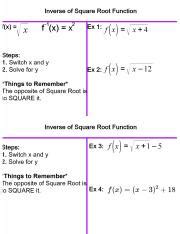 Inverse of Square Root Functions 1 .pdf - | Course Hero