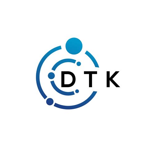 diseño de logotipo de letra dtk sobre fondo blanco concepto de