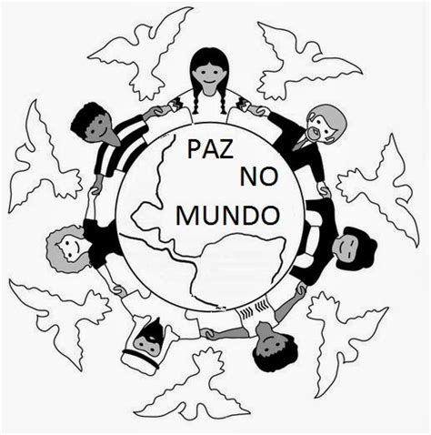 Desenhos Para Colorir De Paz Formando Alunos