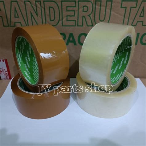 Jual Lakban Opp Tape Bening Coklat Mm X Meter Handeru Berkkualitas