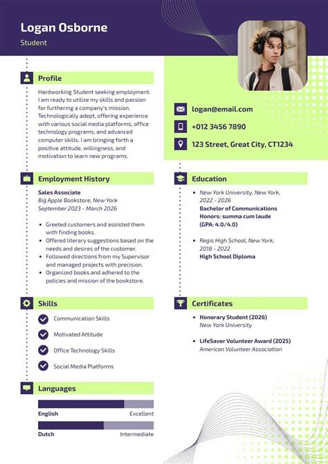 Fresher Simple Resume Format | Free Resume Template - Piktochart