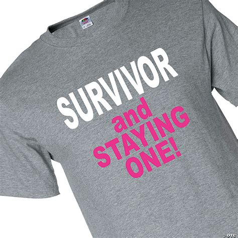 Pink Ribbon Survivor Adults T Shirt Oriental Trading