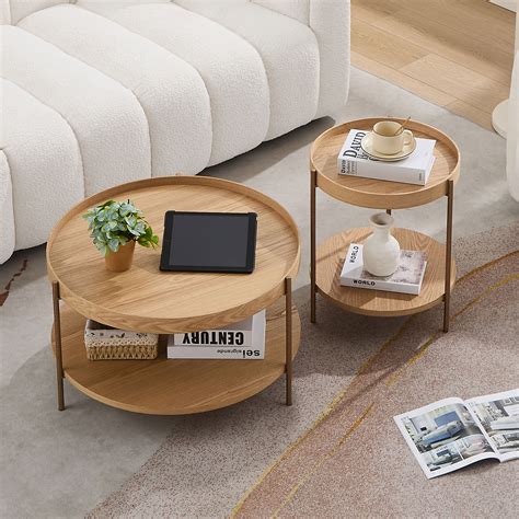 Ivy Bronx 2 Tier Round Coffee Table Set Wayfair Canada