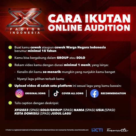 X Factor Indonesia 2023 Hadir Kembali Ikuti Audisi Online Sekarang Juga