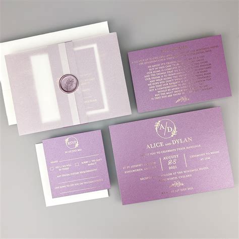 Kendall Wedding Invitation Purples Reds Golds Pure Invitation