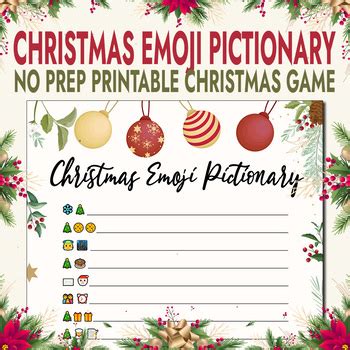 Christmas Emoji Pictionary Game No Prep Printable Christmas Kid Games