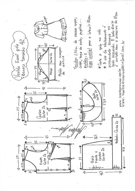 Vestido Evasê Gola Boneca Diy Molde Corte E Costura Marlene Mukai Basic Dress Pattern T