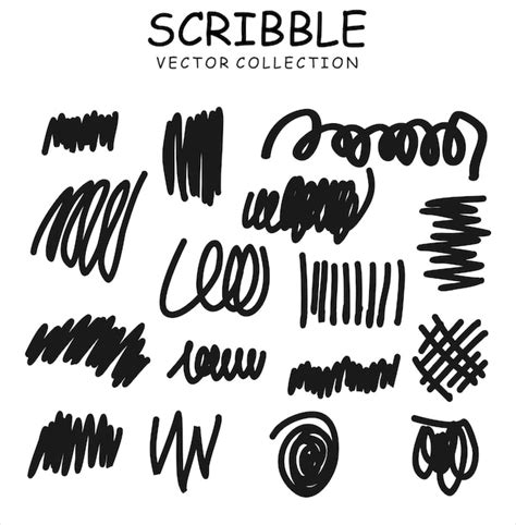 Premium Vector Set Of Hand Drawn Ink Pen Scribbles