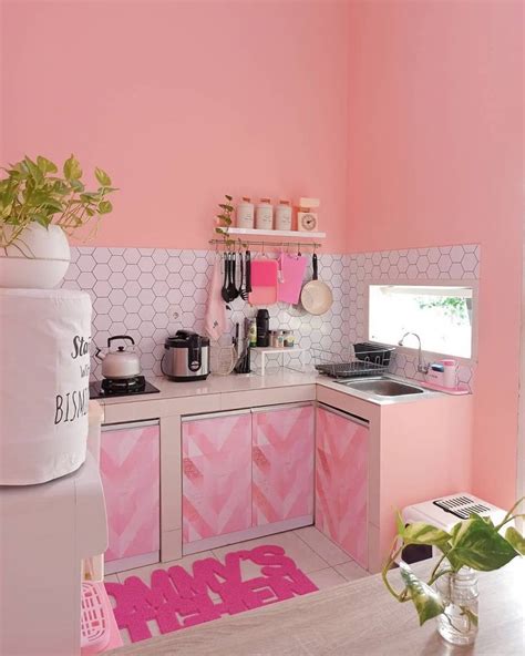 Dapur Minimalis Nuansa Pink Jasa Pembuatan Kitchen Set Dan Furniture