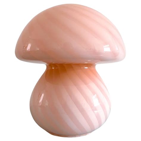 Large Murano Mushroom Pink Swirl Glass Table Lamp For Sale At Stdibs