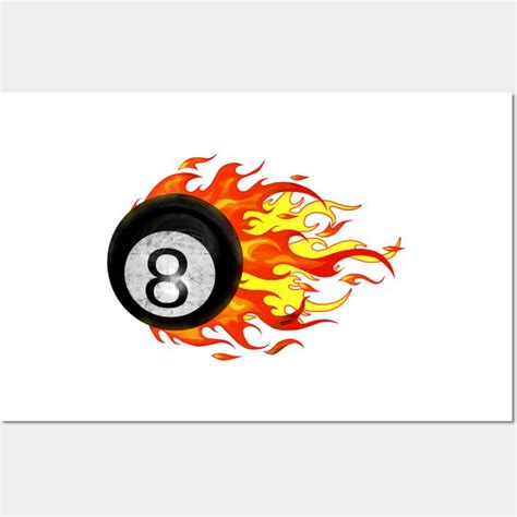 Flaming 8 Ball By Packrat Graphics Art Prints Art Print