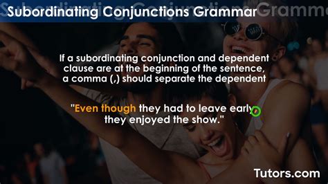 Subordinating Conjunctions — Definition And Examples