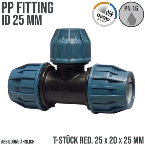 PP PE Fittings Klemm Muffe Kupplung Winkel T Stück Kappe Verbinder DVGW