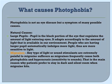 Ppt Photophobia Causes Symptoms Daignosis Prevention And