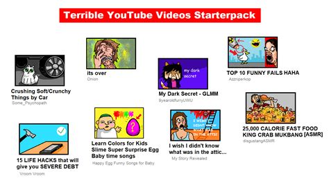 Terrible Youtube Video Starterpack Rstarterpacks Starter Packs