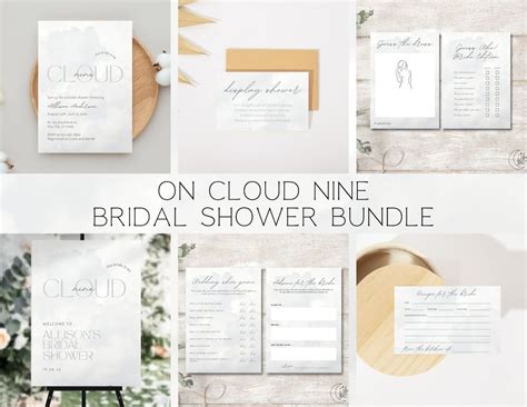 On Cloud Nine Bridal Shower Bundle The Bride Is On Cloud Etsy Bridal