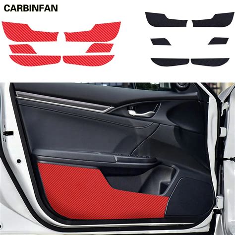 Pcs Set Car Door Anti Kick Film Door Panel Carbon Fiber Decal Vinyl