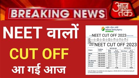 Neet Cut Off 2023 Big Good News Nta Neet Cut Off 2023 Youtube