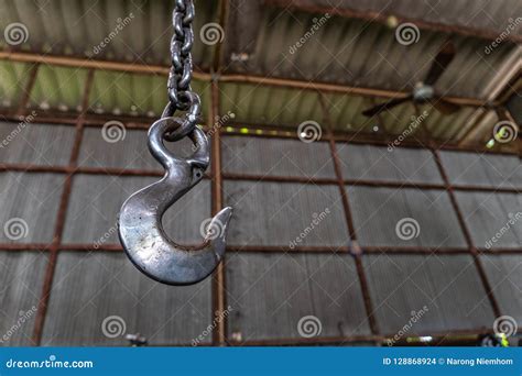 Steel Hook For Engine Lift In Garage Stock Photo Image Of Broken