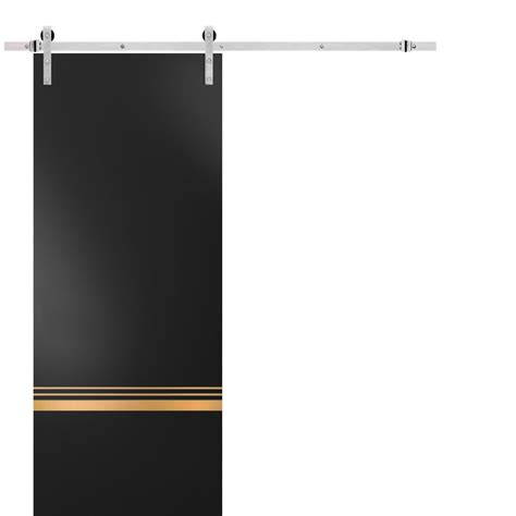 Sturdy Barn Door X Inches Planum Matte Black With Frosted