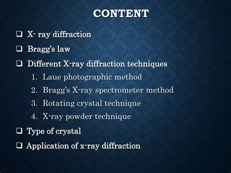 X Ray Crystallography Bragg S Law Different X Ray Diffraction Technique