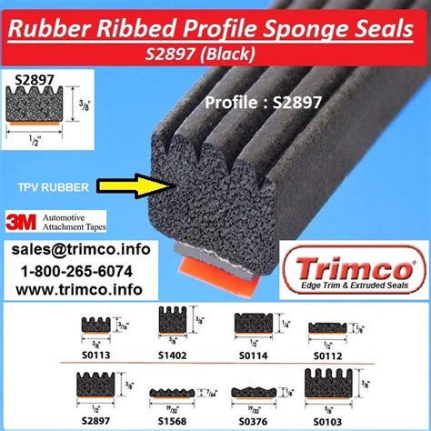 S2897 Rubber Ribbed Profile Sponge Seals Sponge Rubber Extrude