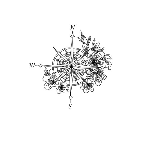 Floral Compass Printable Etsy