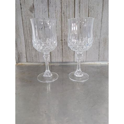 Cristal D Arques Dining Set Of 2 Cristal Darques Durand Longchamp Wine Glasses 6 2 Vintage