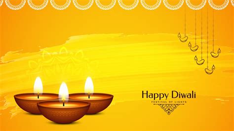 Happy Diwali Festival Of Lights In Yellow Background 4K HD Diwali Wallpapers | HD Wallpapers ...