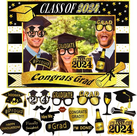 Howaf Graduation Decoration Congrats Grad Photo Booth Frame Class