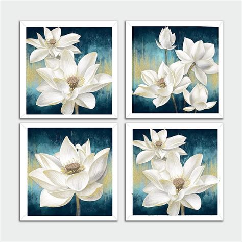 Conjunto De Quadros Flores Vidro Elo7