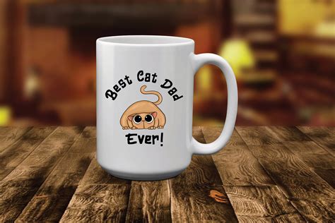 Best Cat Dad Ever Mug 15oz Personalized Cat Dad Mug Cat Dad Coffee Cup Custom Cat Mug T