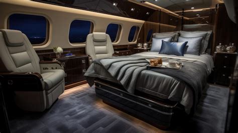 Premium AI Image | Private Jet Bedroom Suite Lavish Finishes ...