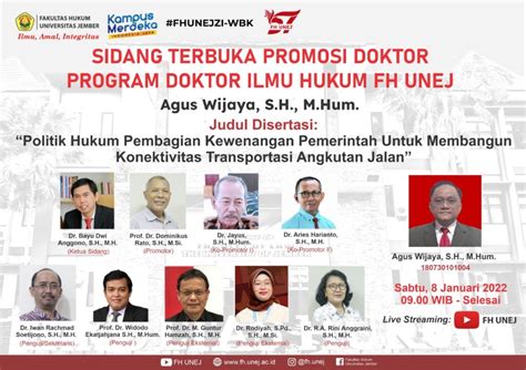 Sidang Terbuka Promosi Doktor Promovendus Agus Wijaya Progam