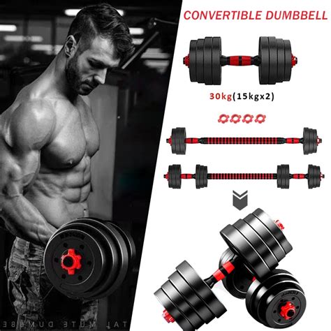 20kg Dumbbell And Barbell 2 In 1 Dumbbell Set And Adjustable Barbell