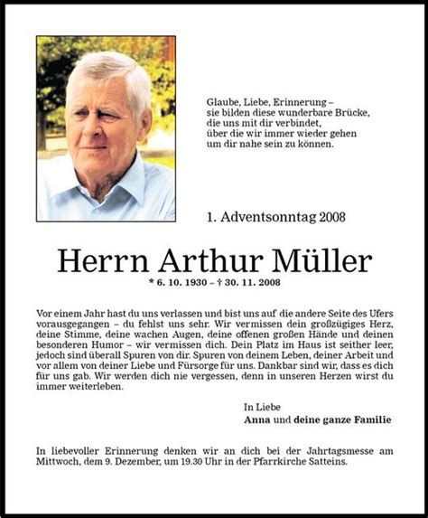 Todesanzeigen Von Arthur M Ller Todesanzeigen Vorarlberger Nachrichten