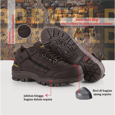 Jual SEPATU SAFETY SEMI BOOTS PRIA TYPE LOW BOOT UJUNG BESI KERJA